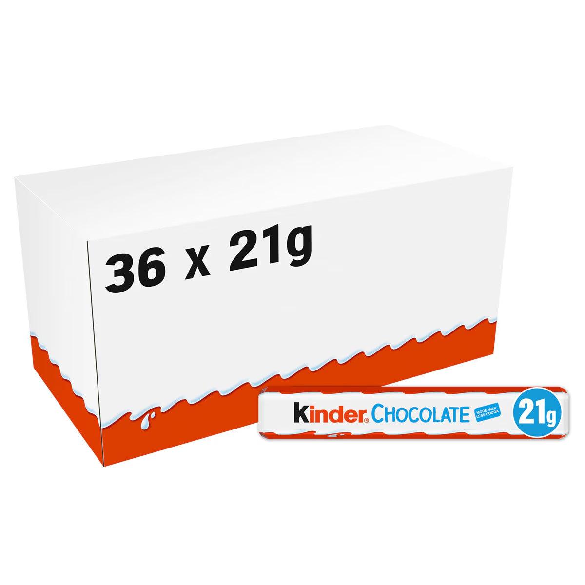 Buy now from NonynanaEssential  Kinder Chocolate Snackbar, 36 X 21G Kinder