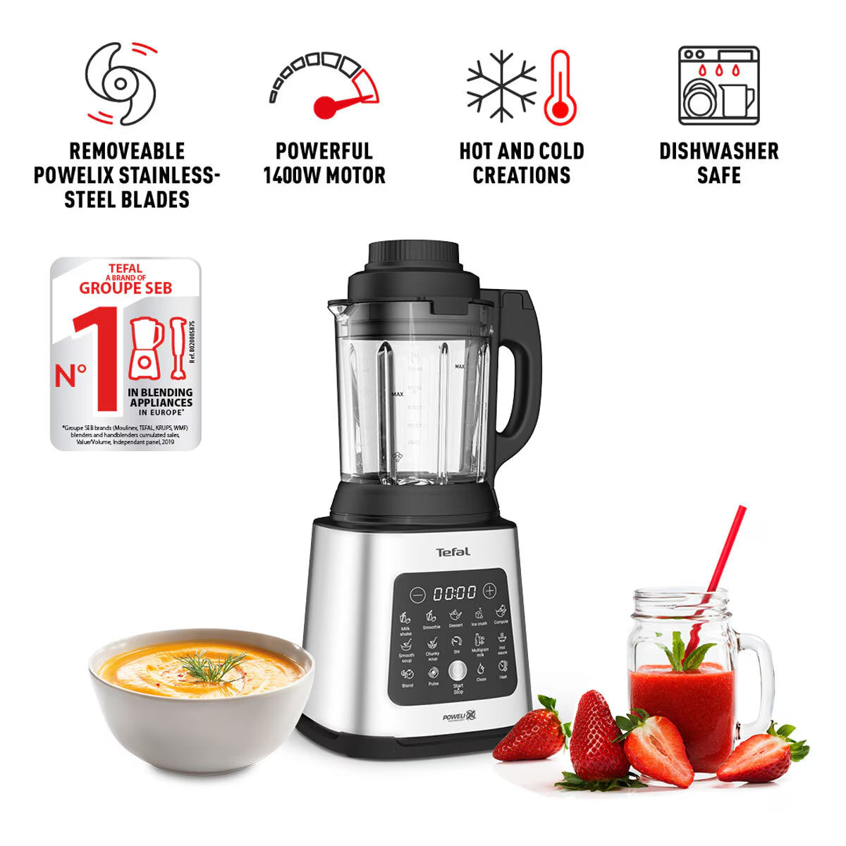 Tefal Perfectmix Cook, Blender & Cooker in Stainless Steel, BL83SD65 - Nonynana