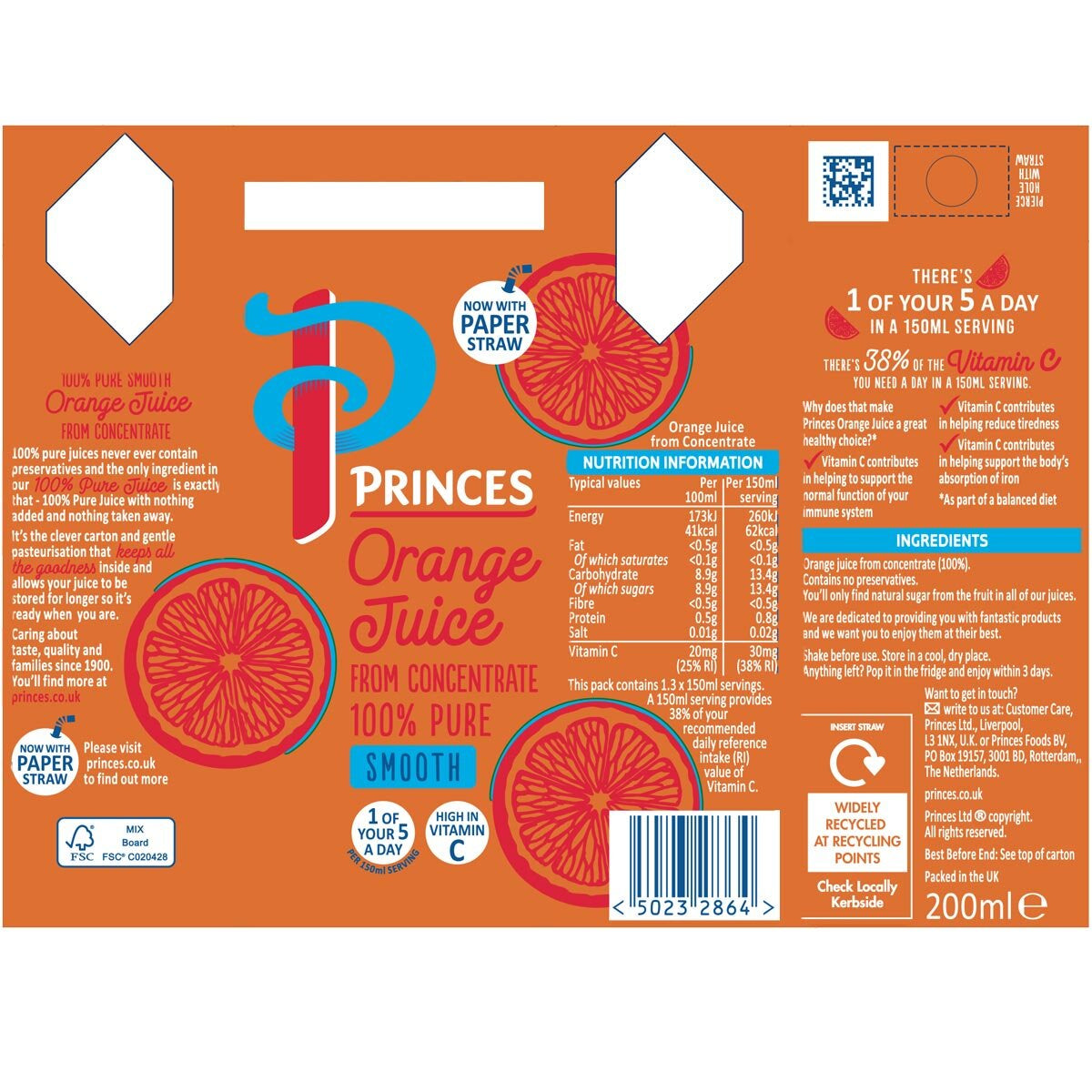 Buy now from NonynanaEssential  Princes Orange Juice, 27 X 200Ml Princes