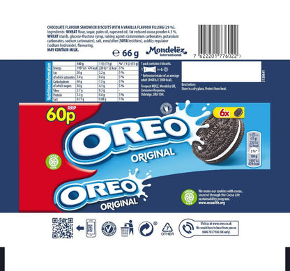 Oreo Original Sandwich Biscuit Snack Pack, 20 X 66G - Nonynana