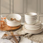 Over & Back Stoneware Dinnerware Set, 16 Piece in 2 Colours - Nonynana