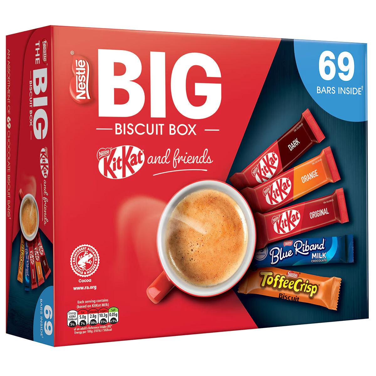 Buy now from NonynanaEssential  Nestle Big Biscuit Box Kitkat & Friends, 69 Bars Nestle