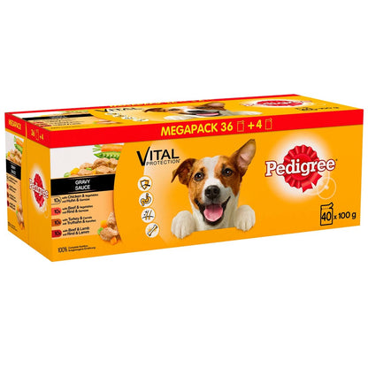 Pedigree Variety Pouch in Gravy, 40 X 100G - Nonynana