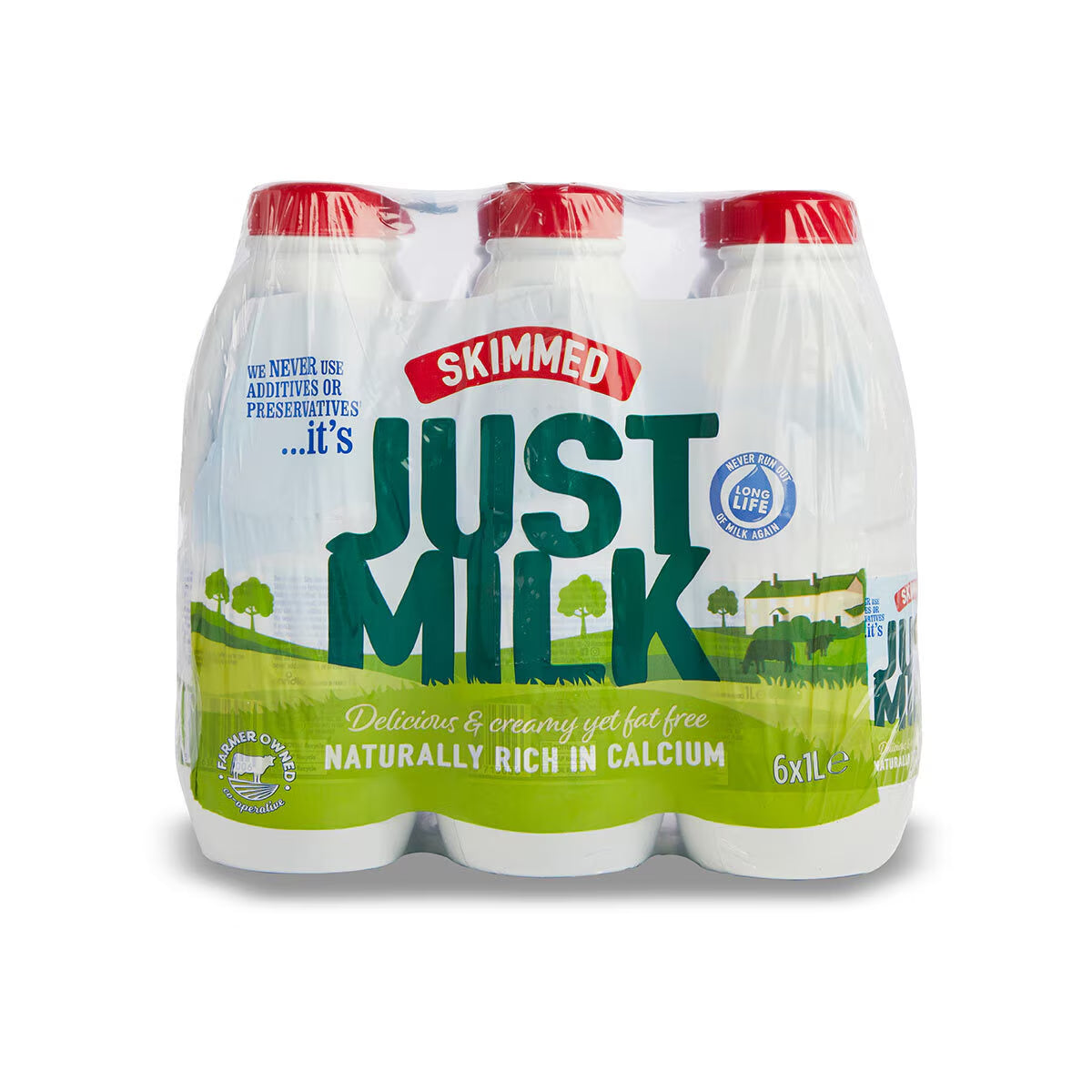 Candia Just Milk UHT Skimmed Milk, 6 X 1L - Nonynana