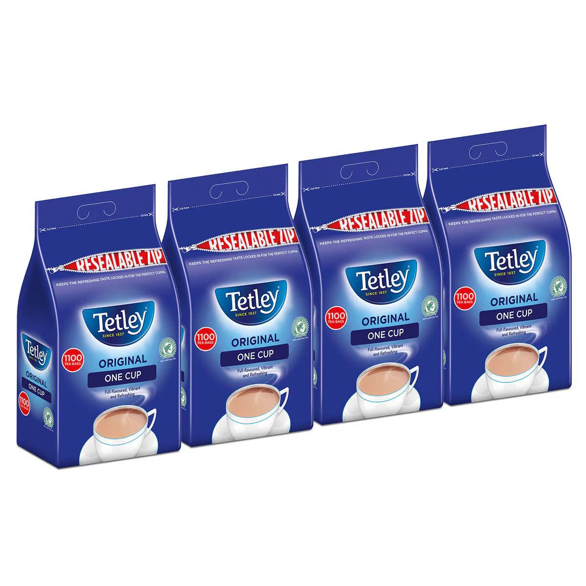 Buy now from NonynanaEssential  Tetley 1 Cup Tea Bags, 4 X 1100 Pack Tetley