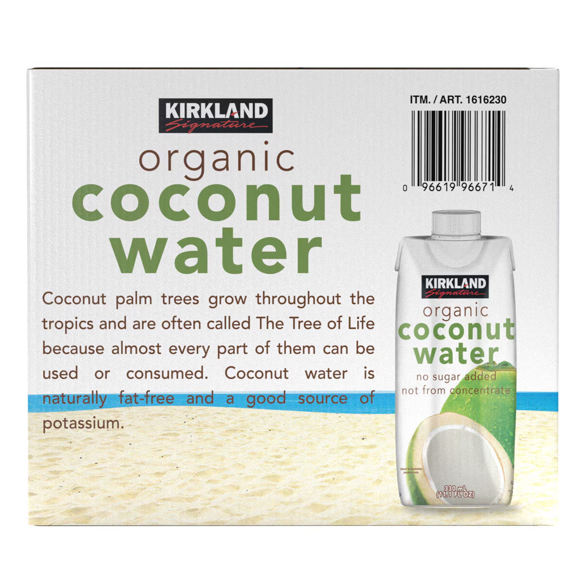 Kirkland Signature Organic Coconut Water NAS, 12 X 330Ml - Nonynana