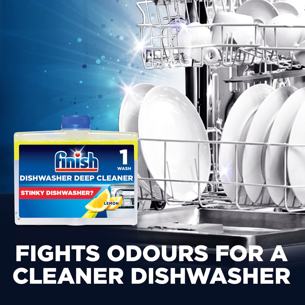 Finish Lemon Sparkle Dishwasher Cleaner, 4 X 250Ml - Nonynana