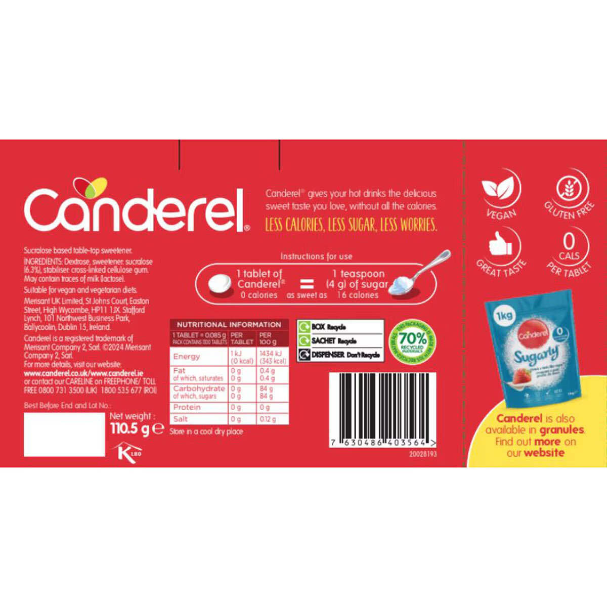 Canderel Tablets, 1300 Pack - Nonynana