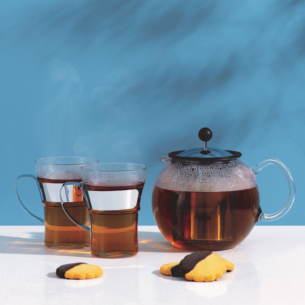 Buy now from NonynanaEssential  Bodum Assam Tea Press with 2 Tea Glasses Bodum