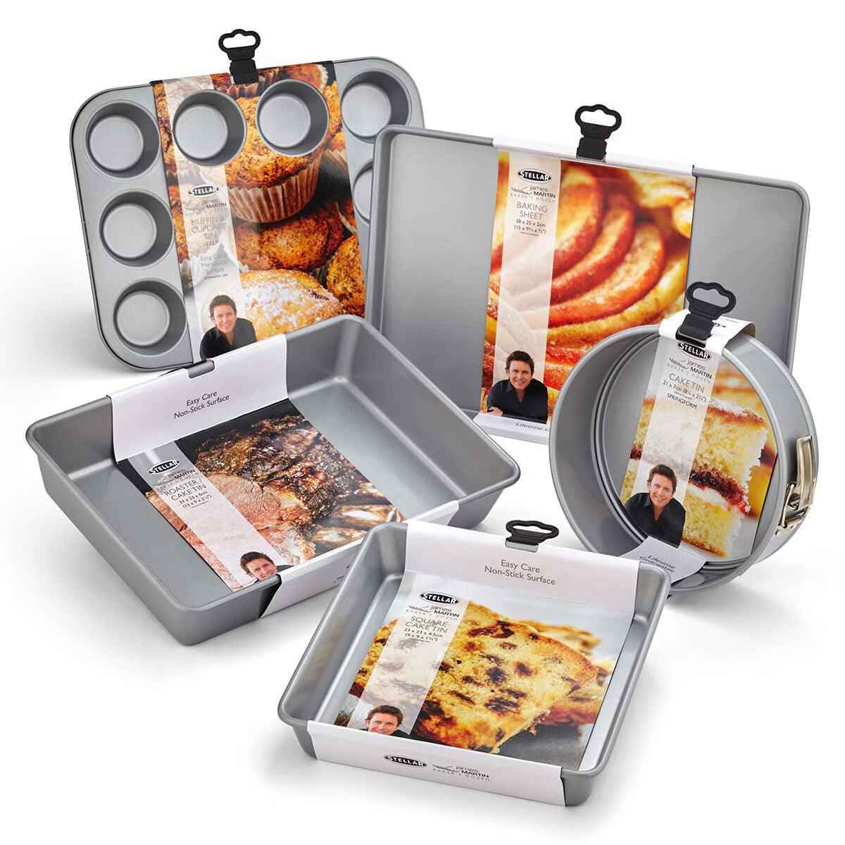 Stellar James Martin Non-Stick Steel Bakeware Set, 5 Piece - Nonynana