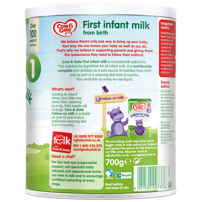 Cow & Gate 1 First Infant Milk Powder, 3 X 700G - Nonynana