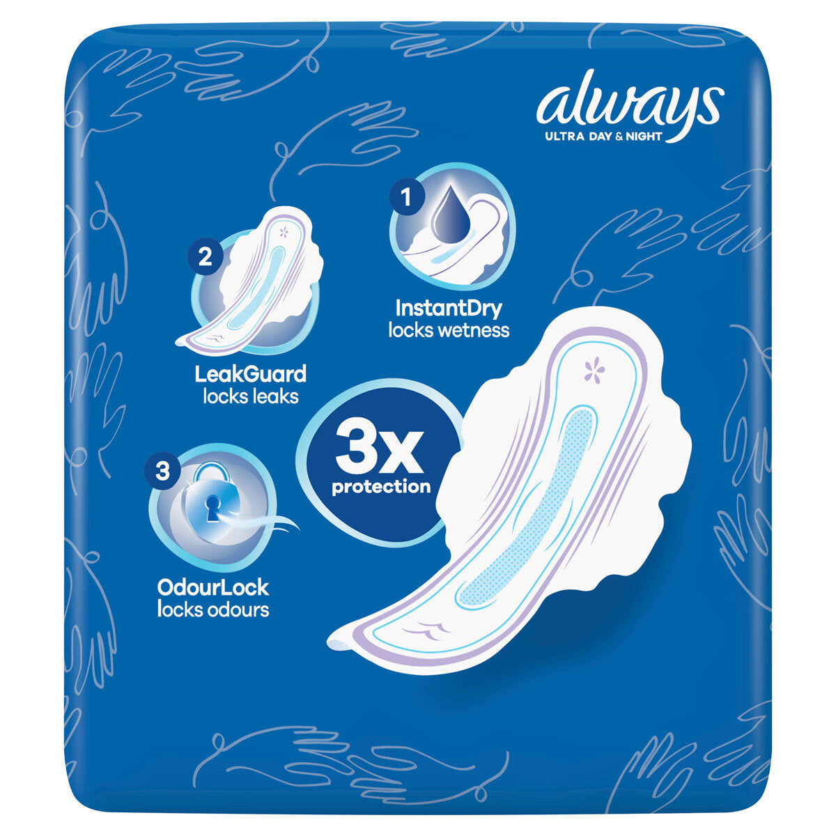 Buy now from NonynanaEssential  Always Ultra Day & Night Size 3 Sanitary Towels with Wings, 40 Pads Always