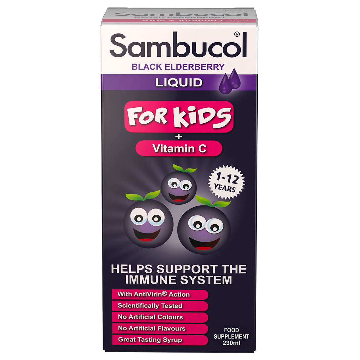 Buy now from NonynanaEssential  Sambucol Black Elderberry Liquid for Kids, 230Ml Sambucol