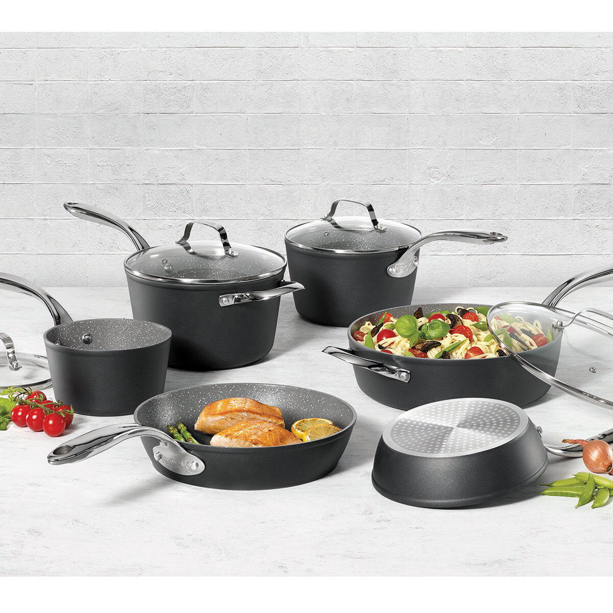 Buy now from NonynanaEssential  Starfrit the Rock Cookware Set, 10 Piece Starfrit