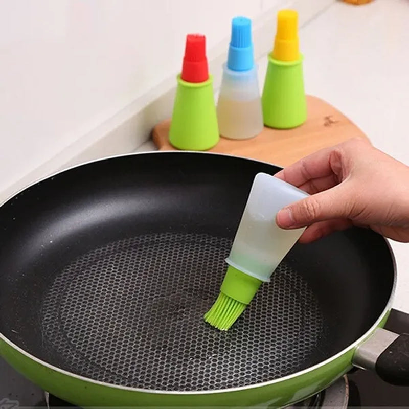 Buy now from NonynanaEssential  Grill Oil Bottle Brushes BBQ Cleaning Basting Barbecue Cooking Tool Heat Resisting Silicone Brush Does not apply