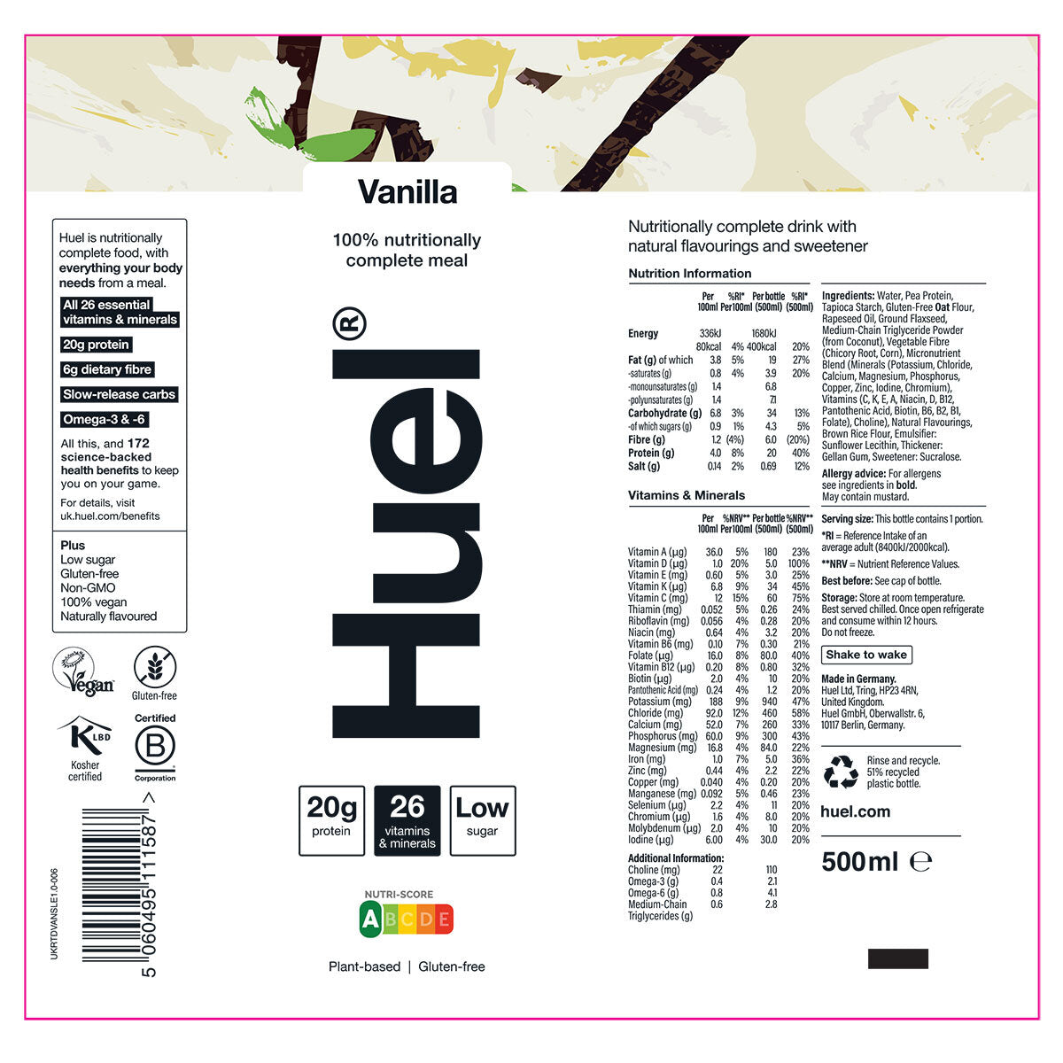 Buy now from NonynanaEssential  Huel Ready to Drink Vanilla, 8 X 500Ml Huel