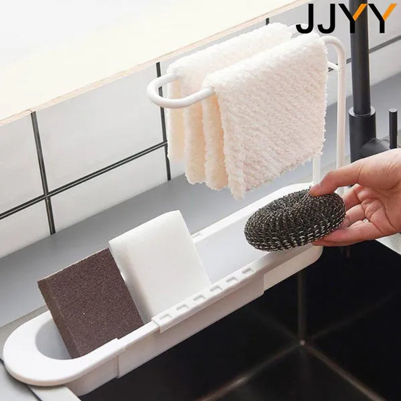 Buy now from NonynanaEssential  JJYY 1PC Kitchen Telescopic Sink Drain Rack Sink Dish Towels Soap Sponge Storage Basket Stonego Kitchen Tools Does not apply