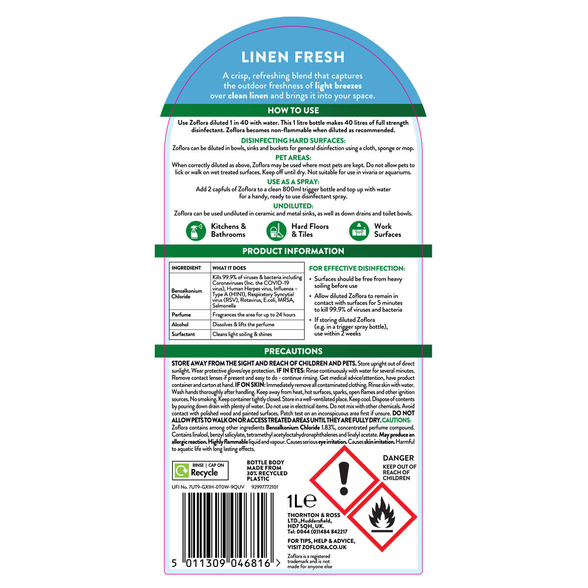 Buy now from NonynanaEssential  Zoflora Concentrated Disinfectant, 2 X 1L Zoflora