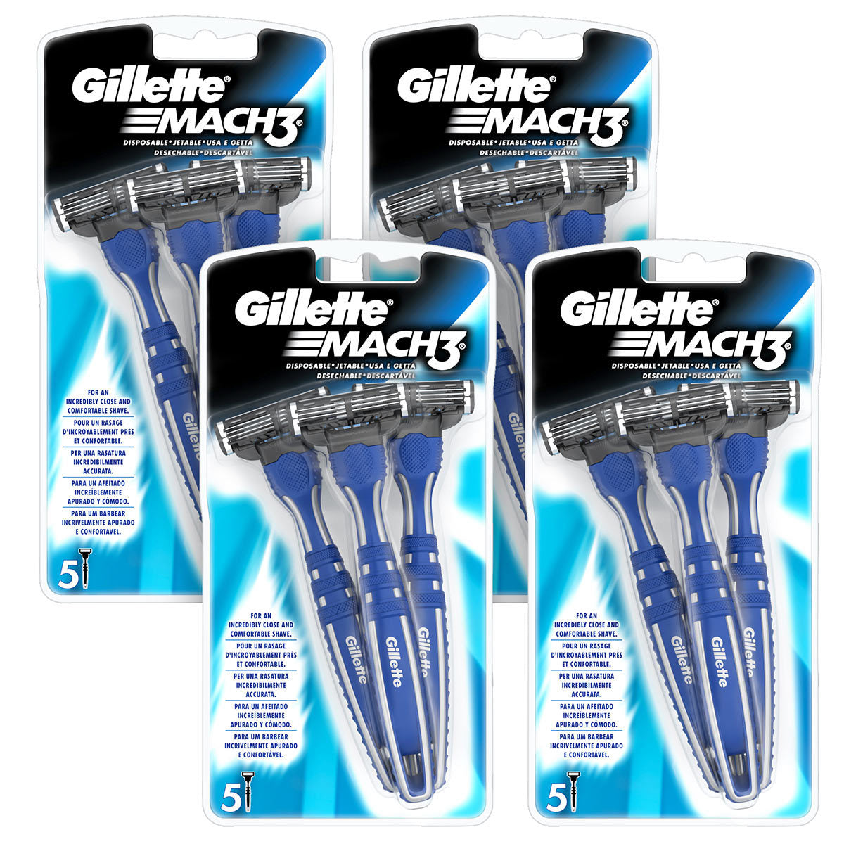 Buy now from NonynanaEssential  Gillette Mach3 Disposable Razors, 20 Pack Gillette