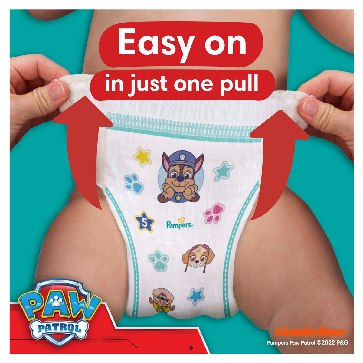 Buy now from NonynanaEssential  Pampers Paw Patrol Baby Dry Nappy Pants Size 6, 138 Pack Pampers