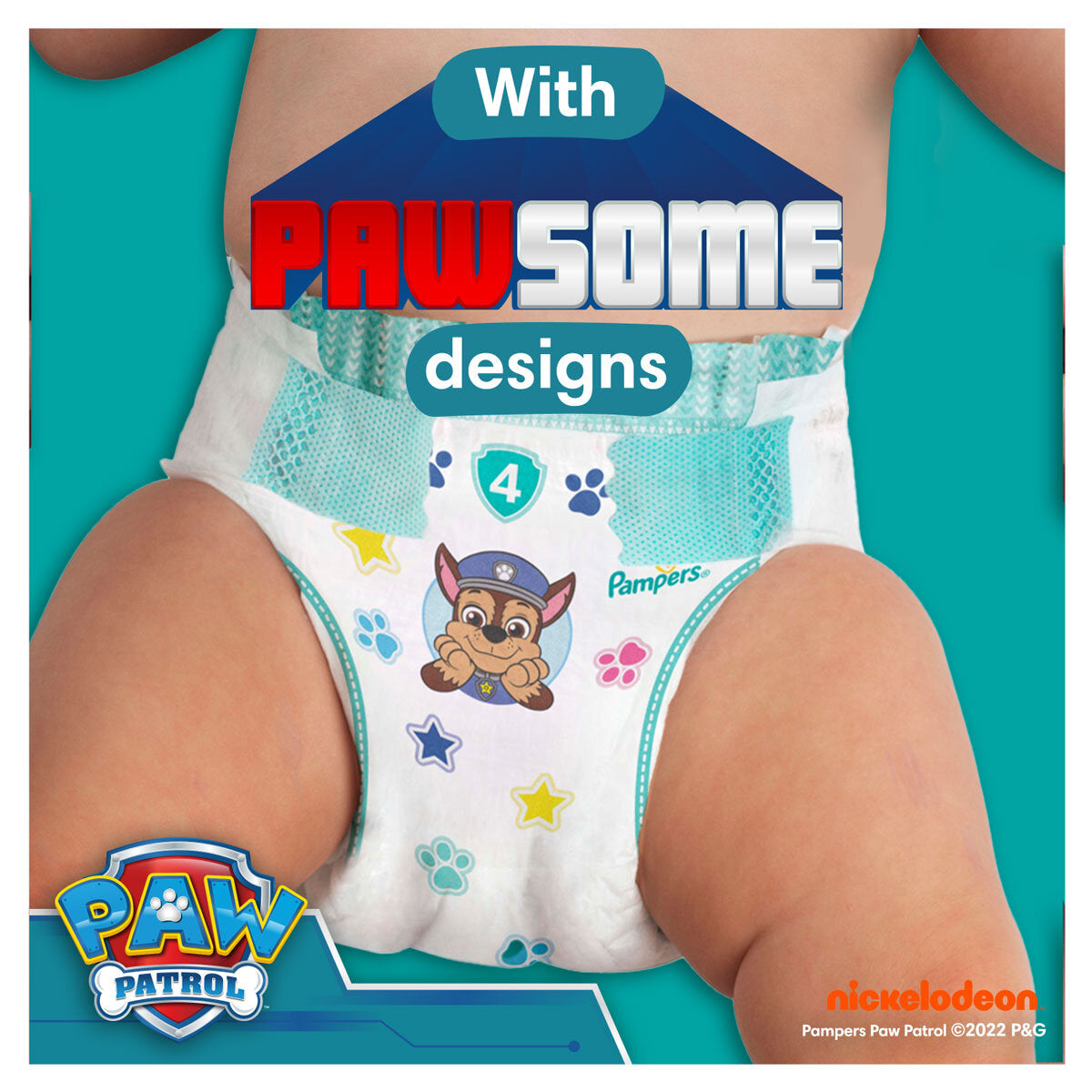 Buy now from NonynanaEssential  Pampers Paw Patrol Baby Dry Nappies Size 3, 234 Pack Pampers