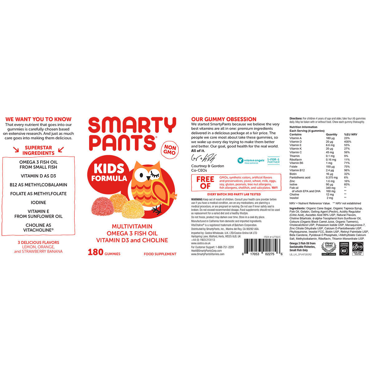 Buy now from NonynanaEssential  Smartypants Kids Formula Multivitamin Gummies, 180 Tablets SmartyPants