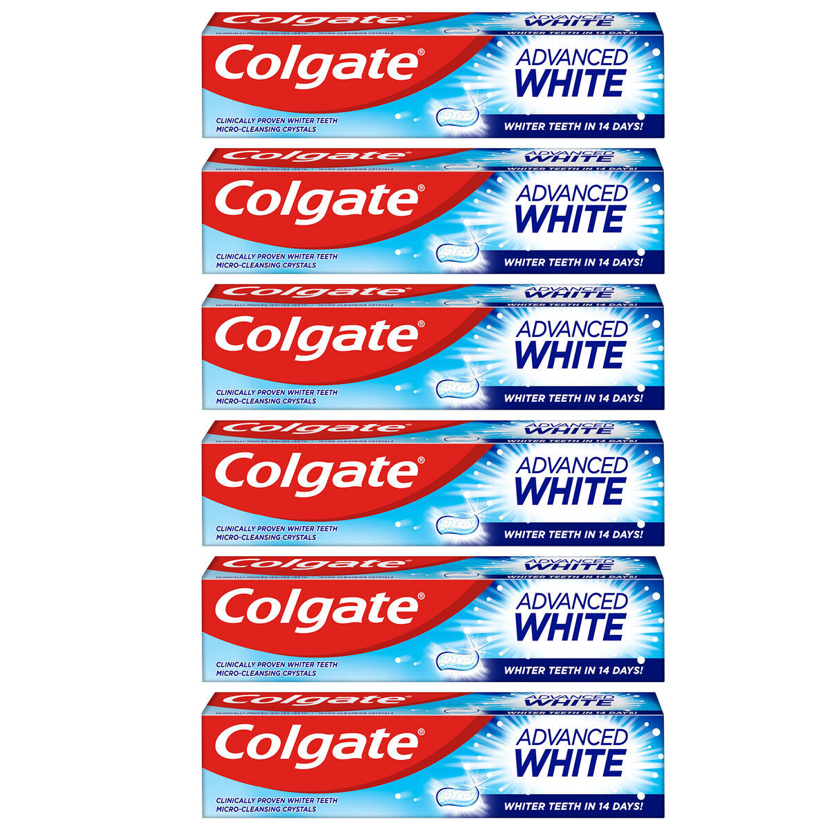 Buy now from NonynanaEssential  Colgate Advanced White Toothpaste, 6 X 125Ml Colgate