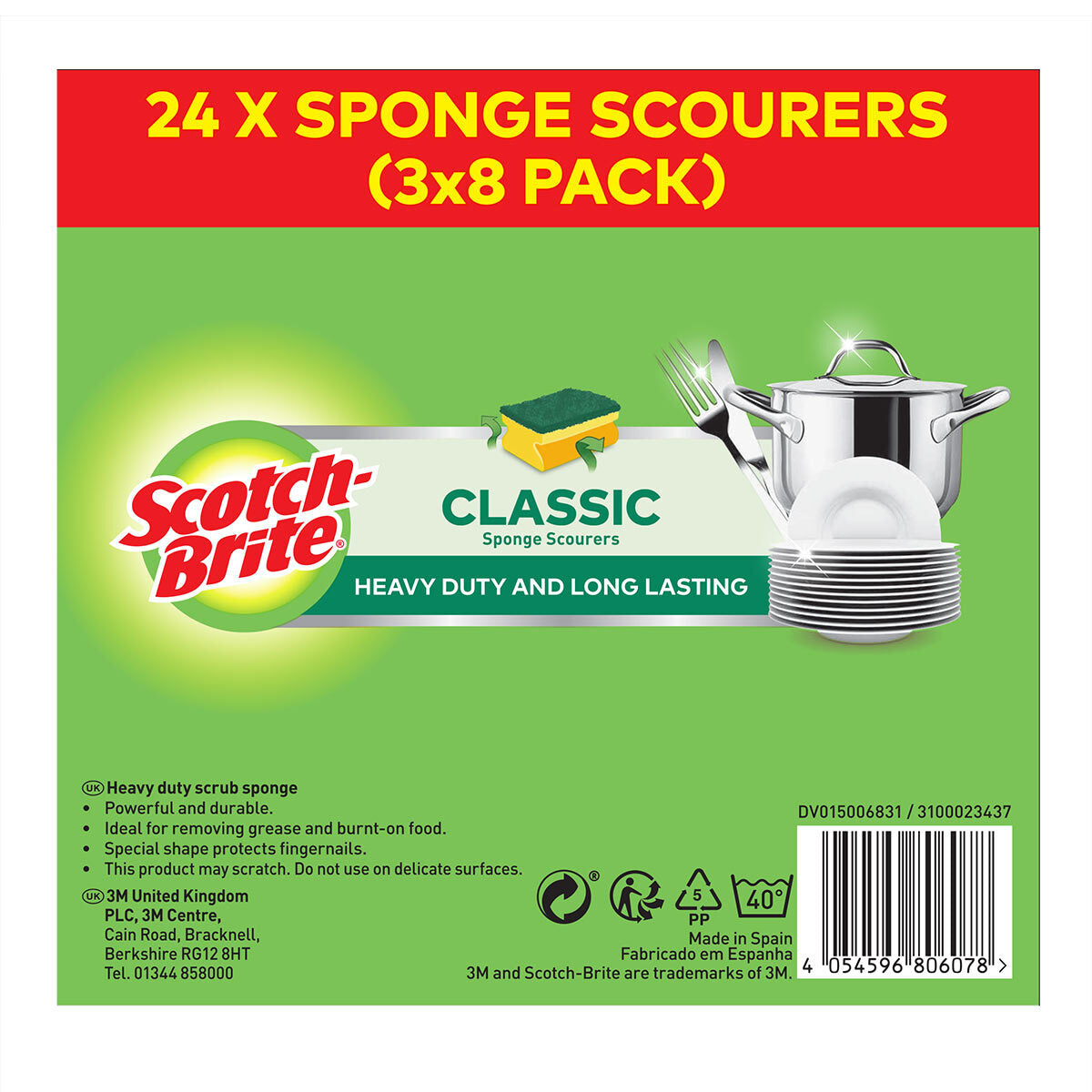 Buy now from NonynanaEssential  Scotchbrite Scourer, 24 Pack Scotchbrite