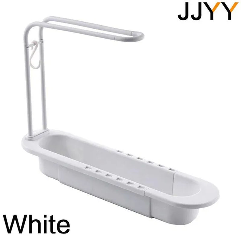 Buy now from NonynanaEssential  JJYY 1PC Kitchen Telescopic Sink Drain Rack Sink Dish Towels Soap Sponge Storage Basket Stonego Kitchen Tools Does not apply