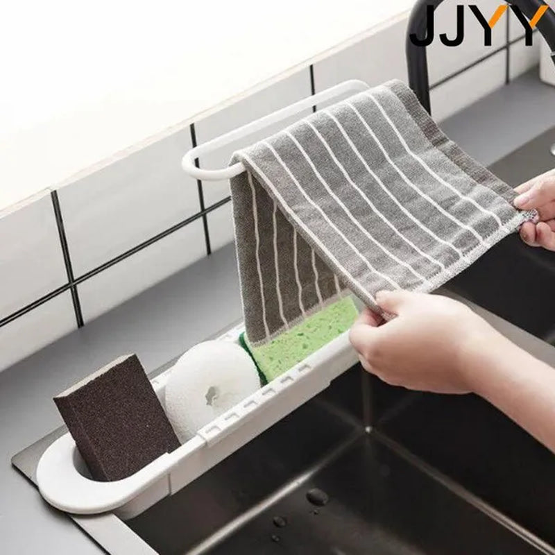 Buy now from NonynanaEssential  JJYY 1PC Kitchen Telescopic Sink Drain Rack Sink Dish Towels Soap Sponge Storage Basket Stonego Kitchen Tools Does not apply