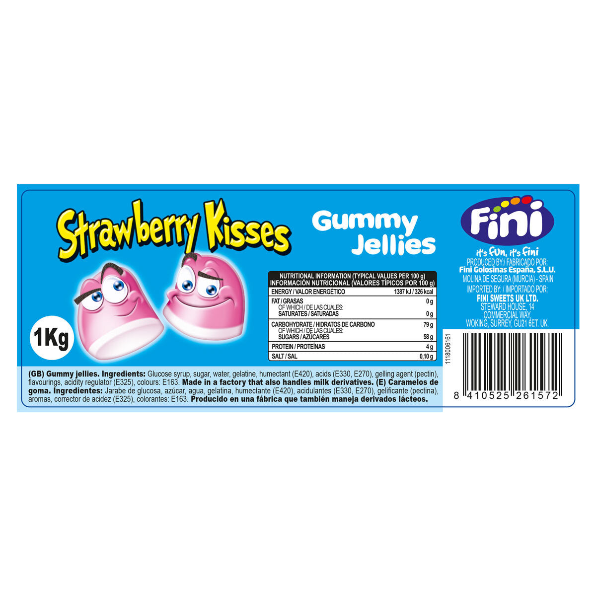 Buy now from NonynanaEssential  Fini Strawberry Kisses, 1Kg Fini