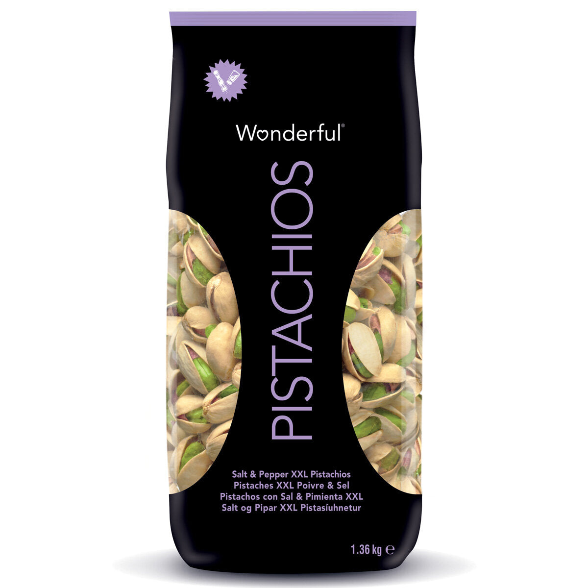 Buy now from NonynanaEssential  Wonderful Salt & Pepper Pistachios, 1.36Kg Wonderful