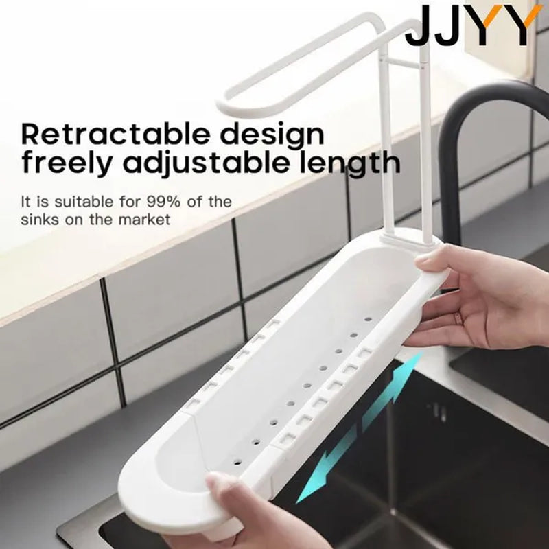 Buy now from NonynanaEssential  JJYY 1PC Kitchen Telescopic Sink Drain Rack Sink Dish Towels Soap Sponge Storage Basket Stonego Kitchen Tools Does not apply