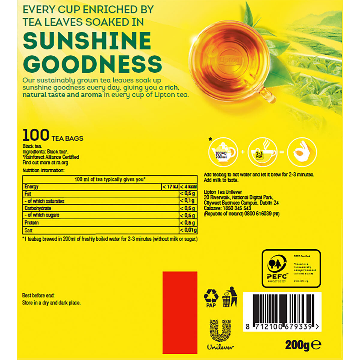 Buy now from NonynanaEssential  Lipton Yellow Label Tea Bags, 4 X 100 Pack Lipton