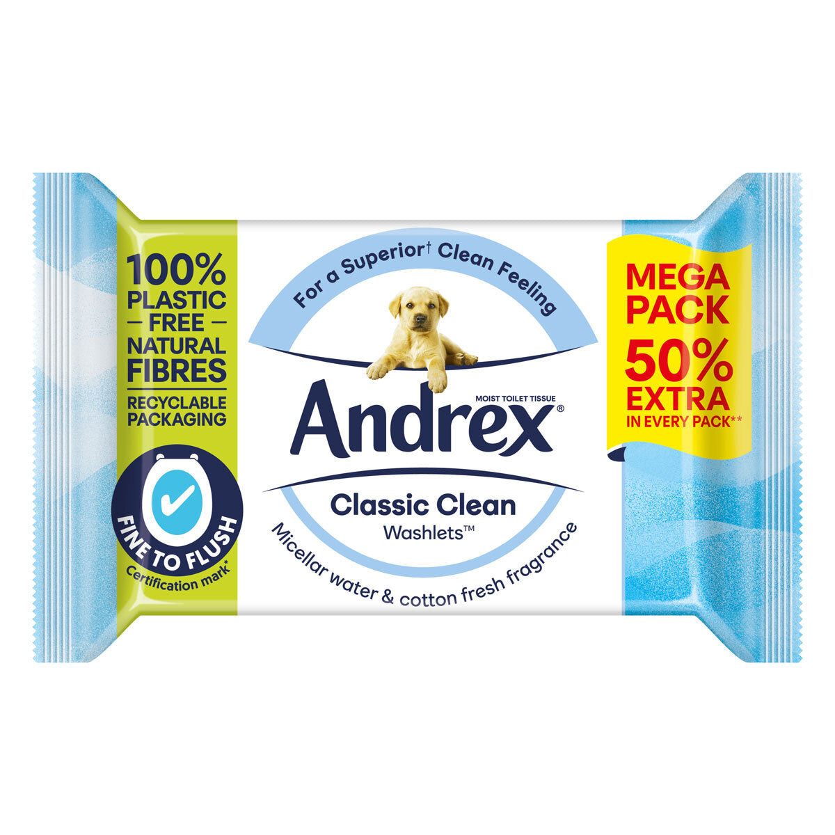 Buy now from NonynanaEssential  Andrex Classic Clean Washlets, 10 X 56 Wipes Andrex