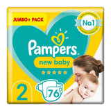 Buy now from NonynanaEssential  Pampers New Baby Nappies Size 2, Jumbo+ 76 Pack Pampers