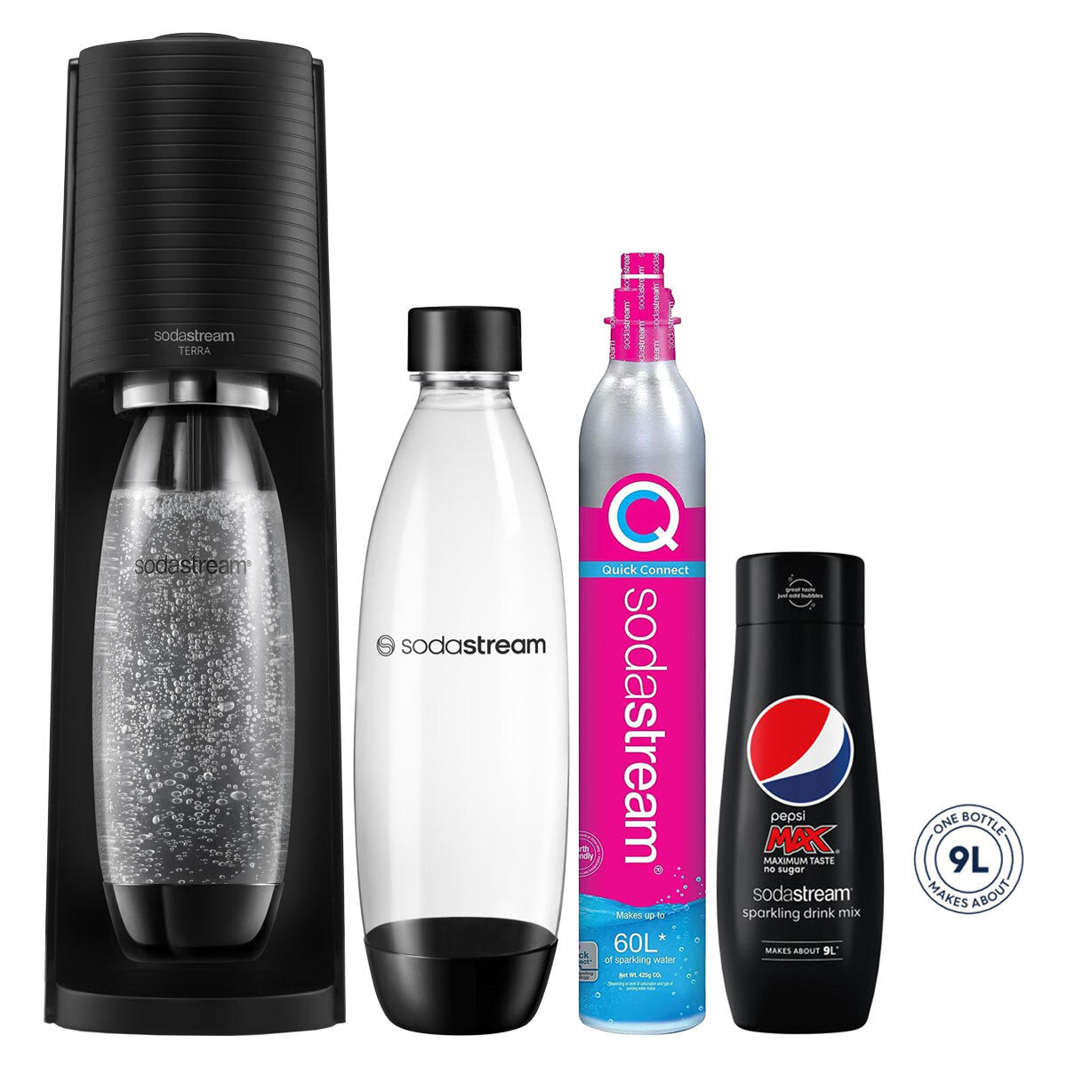 Buy now from NonynanaEssential  Sodastream Carbonator Terra Mega Pack with Pepsi Max Sodastream