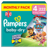 Buy now from NonynanaEssential  Pampers Paw Patrol Baby Dry Nappies Size 4, 222 Pack Pampers