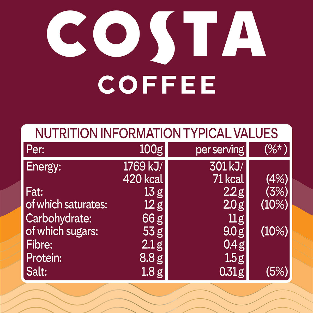 Buy now from NonynanaEssential  Costa Coffee Salted Caramel Latte, 30 X 17G Sachets Costa Coffee