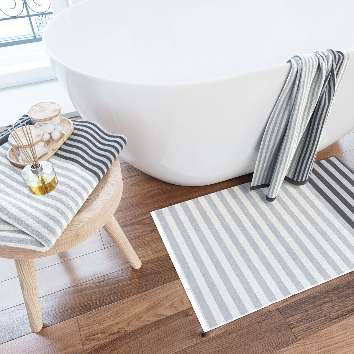 Buy now from NonynanaEssential  Helena Springfield Coastal Silver Bath Mat Bedeck