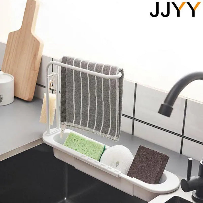 Buy now from NonynanaEssential  JJYY 1PC Kitchen Telescopic Sink Drain Rack Sink Dish Towels Soap Sponge Storage Basket Stonego Kitchen Tools Does not apply