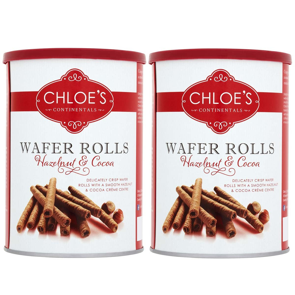 Buy now from NonynanaEssential  Chloe'S Hazelnut & Cocoa Wafer Rolls, 2 X 400G Chloe's